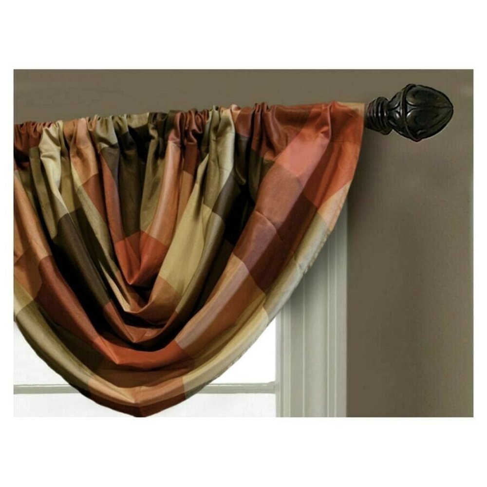Allen + Roth Emilia Rust Valance Curtains Red Gold